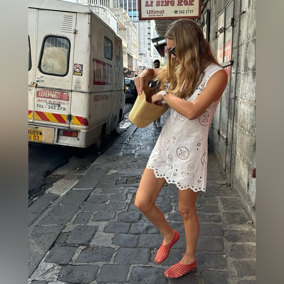 Women’s Red Jelly Mesh Flat Shoes Size 8 - Picture 14 of 15